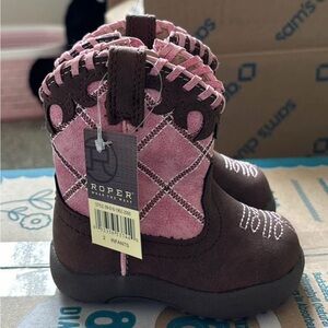 Roper Kids Pink and Brown Western Boots